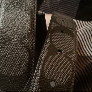 coach belt men MPLQ belt box sig black new in box F65242